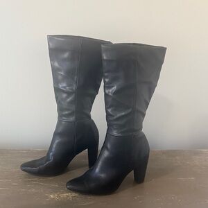 Banana Republic Black Vegan Leather Slouchy Boots